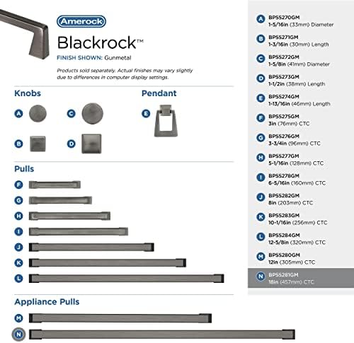 Amerock 18" Blackrock Gunmetal Appliance Pull