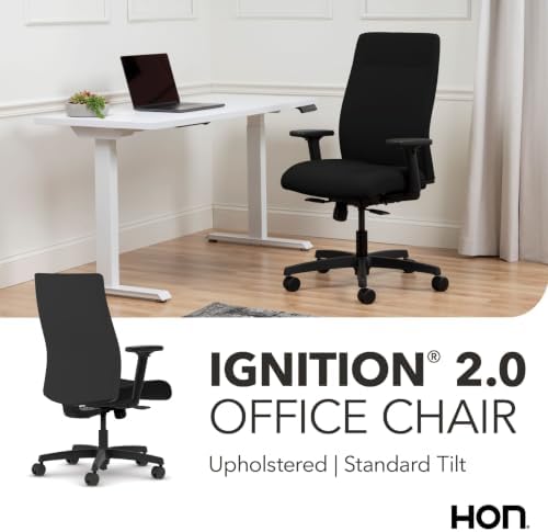 HON Ignition 2.0 Ergonomic Office Chair, Lumbar Support, Desk Chair, Black