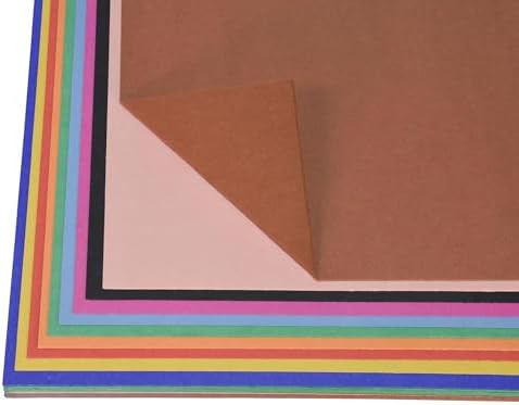School Smart Railroad Poster Board Paper, 22 x 28 Inches, 4-Ply, Assorted Colors, Pack of 25