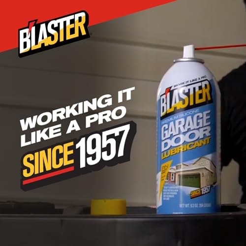 B’Laster Garage Door Lubricant Spray – Premium Silicone Garage Door Lube – Reduces Friction, Quiets Noisy Operation, Tack-Free Formula that Won’t Attract Dust or Dirt – 9.3oz (Case of 12)