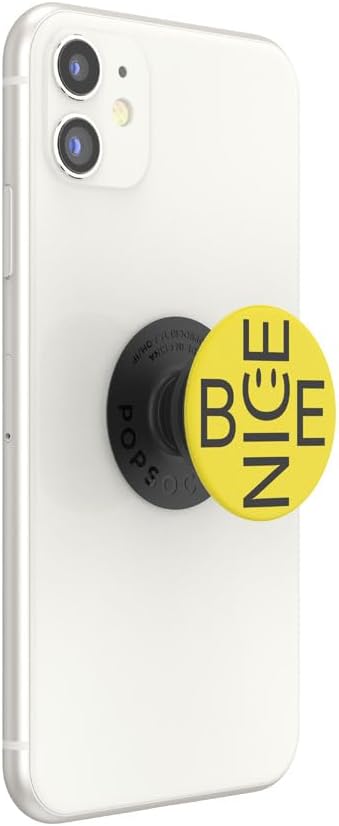 PopSockets Adhesive Phone Grip, Holder, Phone Stand, Yellow - Be Nice
