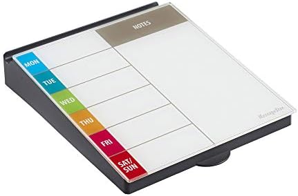 ECR4Kids MessageStor Dry-Erase Glass Board Memo Station, Desk Organizer, Assorted