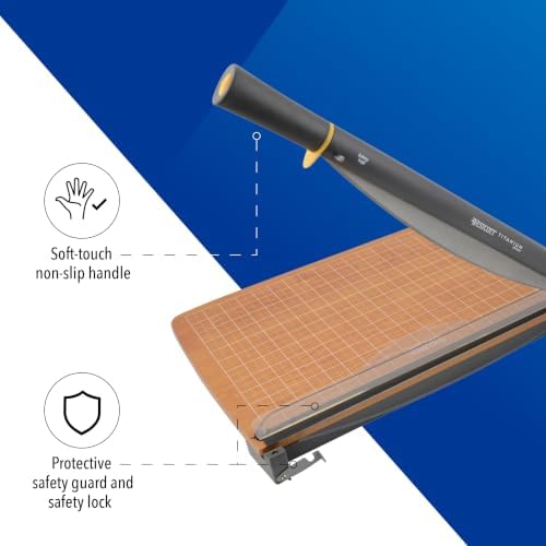 Westcott TrimAir Guillotine Paper Cutter, Paper Trimmer with Sharp and Durable Titanium-Bonded Blade, Maximum Safety Features, 18-Inch, Back to School, School Supplies, Classroom