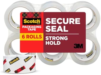 Scotch Secure Seal Packaging Tape, 6-Count, 1.88 in x 54.6 yd (Pack of 6)