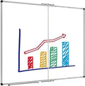 XBoard Magnetic Whiteboard 48 x 48 Inch, Foldable Dry Erase White Board with Aluminium Frame & Marker Tray 4' x 4', Wall Mounted Folding Message Presentation Board
