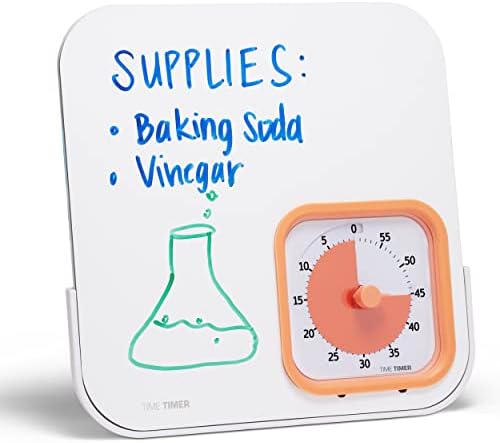 TIME TIMER MOD with Dry Erase Board — 60-Minute Visual Countdown Timer with Magnetic Whiteboard — for Notes, Chores, Classroom and Office Reminders, Visual Schedules, for Kids and Adults (Orange)