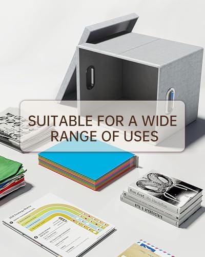 Oterri File Organizer, File Box, File Cabinet for Letter File Folder Storage, Hanging File Organizer for Office/Decor/Home,Document Organizer, 1 Pack,Gray-White-Box Only