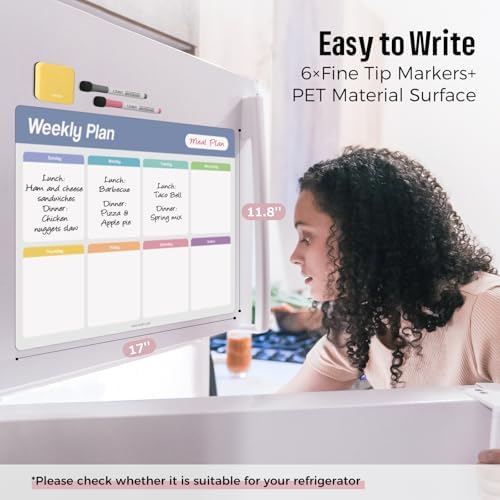 loukin Static Cling Weekly Dry Erase Calendar 2 Pack, Whiteboard Planner