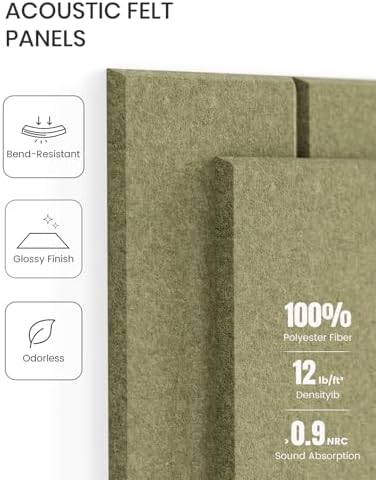 Fluxynara Felt Bulletin Board & Cork Board Alternative, Olive Green