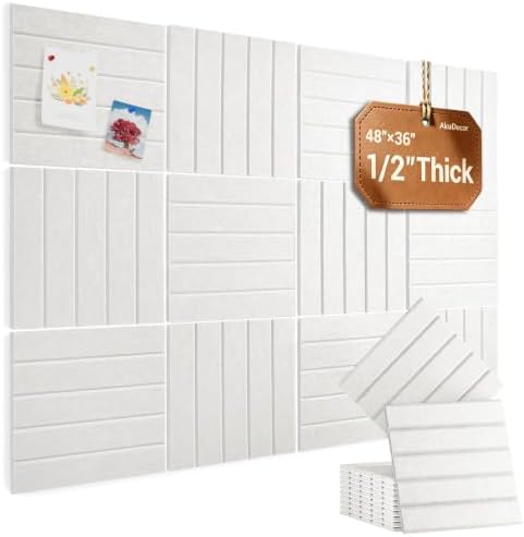 48" x 36" Large Felt Bulletin Board 1/2" Thick, White