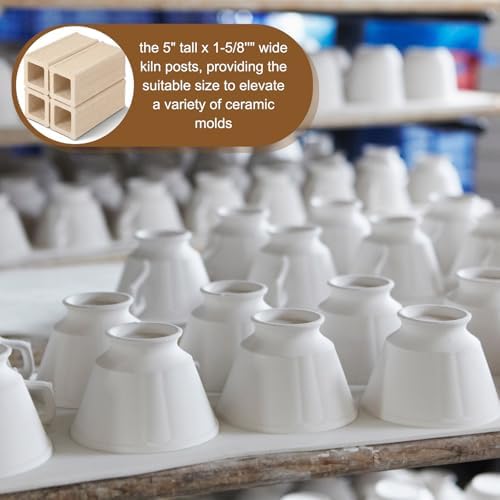Nuanchu 4 Pack Kiln Post High Alumina Kiln Posts, 5 x 1-5/8 Inch