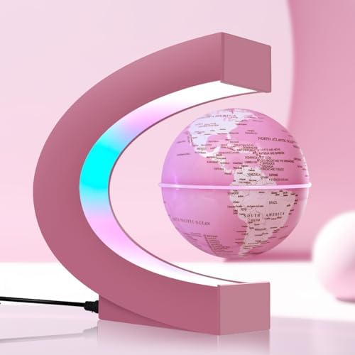 Magnetic Levitating Floating Globe Lamp with 7 Colors, Cool Tech Gadgets Gifts for Ladies/Mother/Wife/Girlfriend, Birthday Gifts Desk Decor for Office Home Bookshelf Display