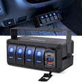 Nilight 4 Gang Rocker Switch Box w/Voltmeter PD Type C and USB Socket