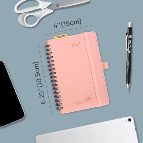 POPRUN 2027 Pocket Planner (Small-4'' x 6.25'') Weekly and Monthly Calendar