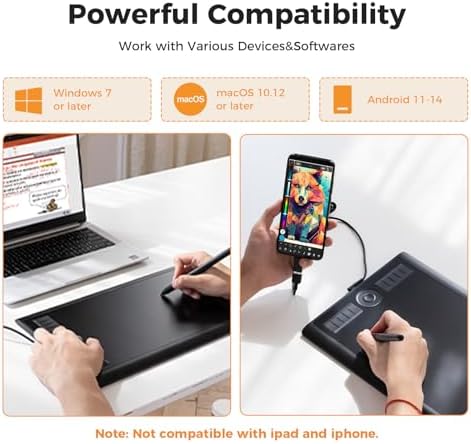 GAOMON M10K Drawing Tablet, 10x6 with Touch Ring, 10 Keys & 8192 Pressure