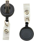 C-Line Retracting ID Card/Badge Reels, Spring Clip with Snap-On ID Strap, 30-Inch Cord, Black, Set of 12 (89231-12)