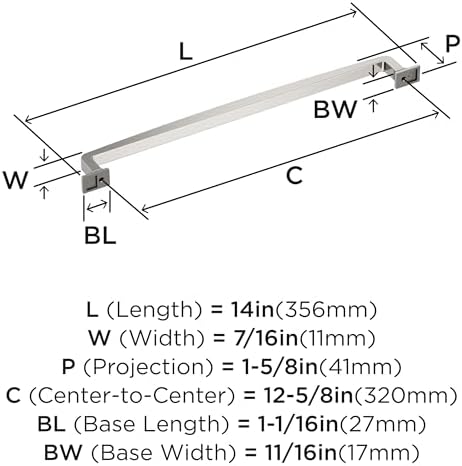 Amerock 12-5/8" Westerly Polished Nickel Drawer Pull
