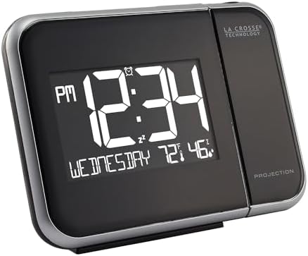 La Crosse Technology 616-1412 Projection Alarm Clock with Indoor Temperature