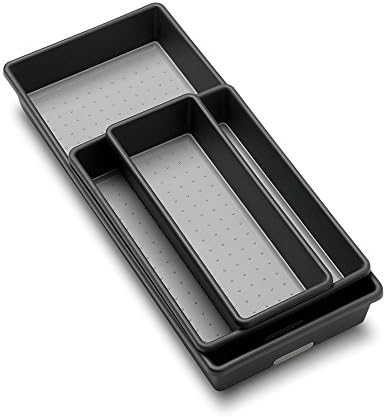 madesmart Storage Bins | Multi-Purpose | Granite | Nonslip Bottom | Set of 3, Pack of 6
