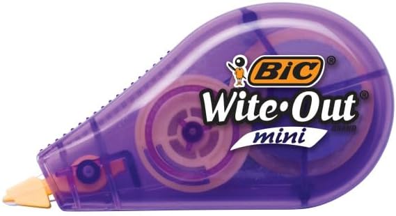 BIC Wite-Out Mini Correction Tape, White, No Dry Time, Long Lasting, 12-Count (Pack of 12)