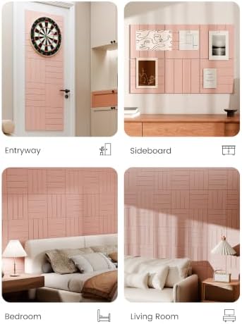 Bumusty 36" x 24" Large Cork Board Alternative, Pink