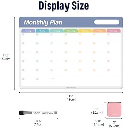 loukin Static Cling Monthly Dry Erase Calendar, Whiteboard Planner
