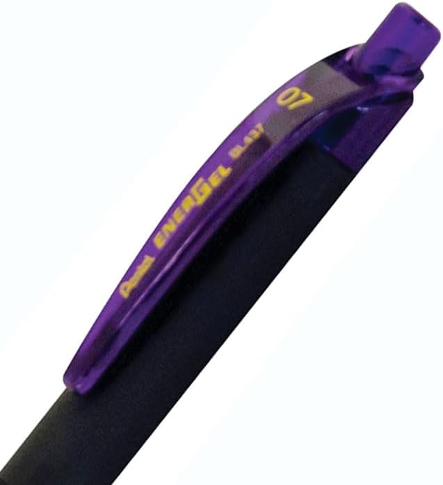 Pentel EnerGel Kuro Liquid Gel Pen, (0.7mm) Medium line, Violet Ink, 12 Pack (BL437R1-V)