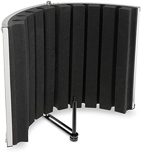LyxPro VRI-30 Sound Absorbing and Vocal Booth Recording Microphone Isolation Shield Panel for Home Office and Studio Portable & Foldable Stand Mount Adjustable