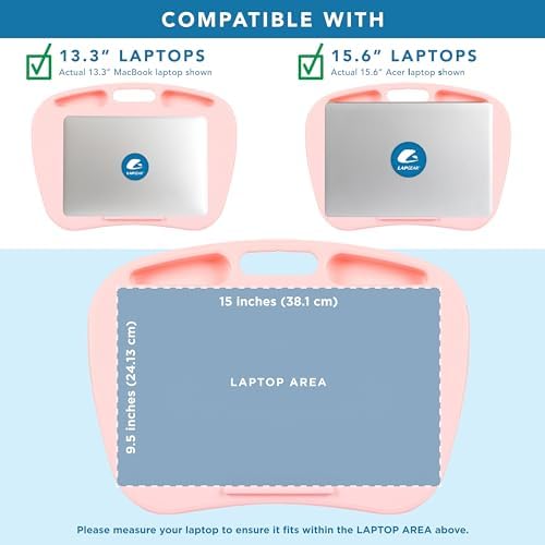 LAPGEAR MyDesk Lap Desk – Rose Quartz, Fits 15.6” Laptops