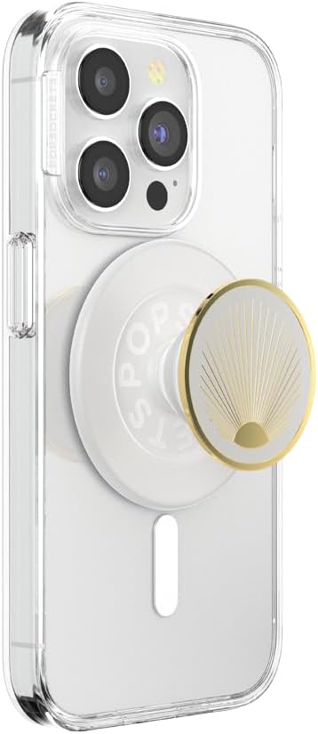 PopSockets Phone Grip for MagSafe, Magnetic Holder- Radiant White | Removable, For Kindle / Android / iPhone, With Magnet, White, Enamel, Designs