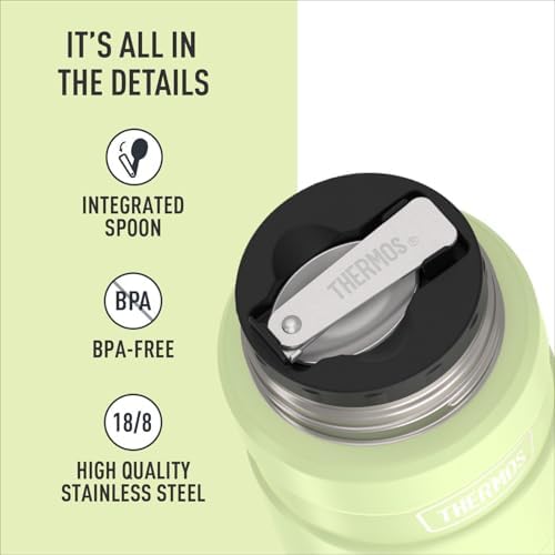 THERMOS Stainless King Food Jar with Spoon, 16oz, Matte Green