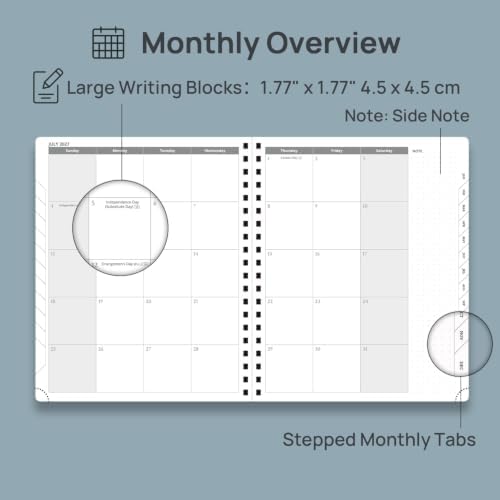 POPRUN 2027 Planner, 8.5'' x 10.5'', Weekly and Monthly Daily Calendar Book