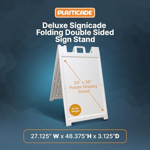Plasticade Signicade Deluxe A Frame Sidewalk Curb Sign in White