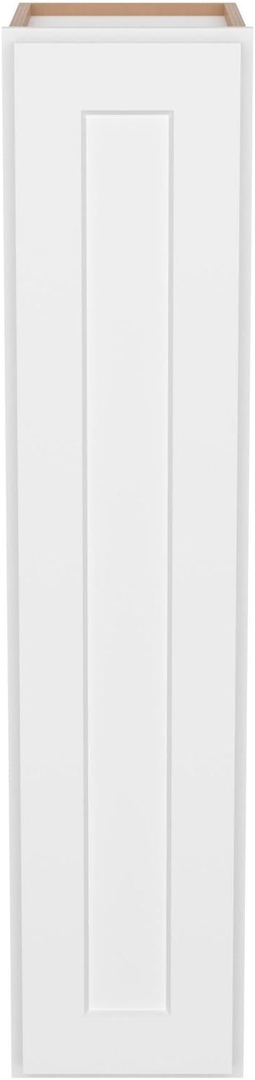 Furinno Shaker 4-Tier Wall Kitchen Cabinet, 1-Door, White | 12 D x 9 W x 42 H, Adjustable Hinges, Soft-Close Shaker-Style Door, Ready to Assemble, Plywood, for Pantry, Dining Room