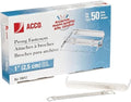A7070013J ACCO Premium Two-Piece Paper Fasteners, 1inch Capacity, 2.75inch Center to Center, Silver, 100/Box