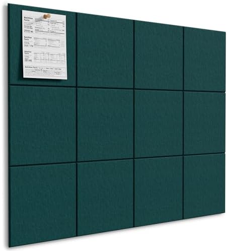 MaxGear Felt Bulletin Board 48" x 36", Dark Green Felt Wall Tile Wall Decor