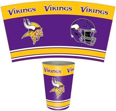 FANMATS 34705 NFL - Minnesota Vikings Wastebasket | Purple | 15"x10.5"x10.5" | Primary Logo, Helmet, & Wordmark