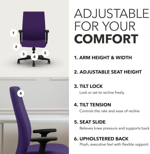 HON Ignition 2.0 Ergonomic Office Chair, Lumbar Support, Desk Chair, Iris