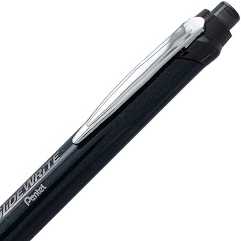 Pentel Glidewrite Signature Ballpoint Pen Black Barrel, (1.0mm) Medium Line, Black Ink, 12 Pens (BX930A-A)