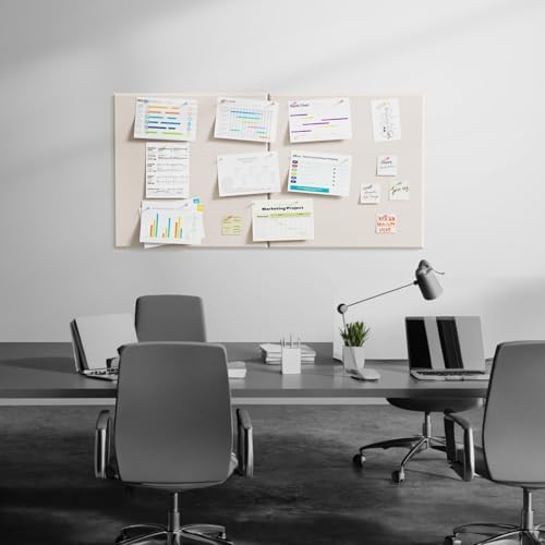 MaxGear Extra Large Bulletin Board 72" x 48", Light Tan Felt Wall Tiles