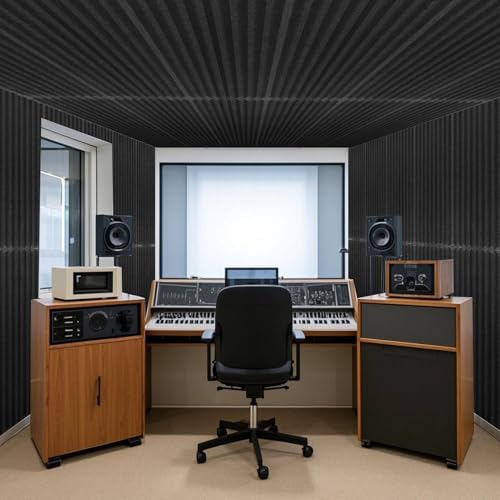 Art3d 10-Pack High-Density Acoustic Panel with Acrylic Tape, Black