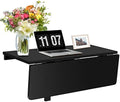COSTWAY Wall Mounted Folding Table, 31.5" x 23.5" Drop-Leaf Floating Writing Desk for Small Spaces, Space-Saving Fold Down Laptop Workstation for Kitchen, Bedroom, Laundry Room, Study Room (Black)