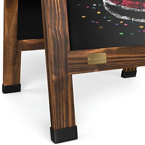 Arteza 40x20 Inch A-Frame Chalkboard Easel Set, Outdoor Chalkboard Sign with Chalk Sticks, Chalk Markers, Erasers, and Stencils, Standing Sign, Office Supplies for Businesses, Announcements & Events
