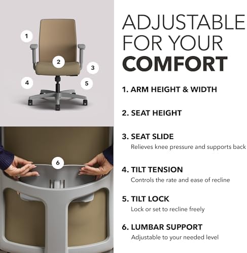 HON Ignition 2.0 Low Back Ergonomic Office Chair, Desk Chair, Quicksand