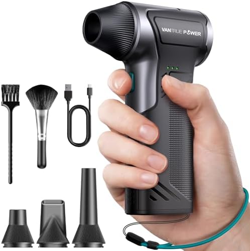 VANTRUE POWER T150 Compressed Air Duster, Mini Blower, Handheld, Cordless