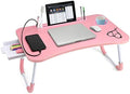 Slendor Bed Desk for Laptop and Writing with Storage, Cup Holder, Light