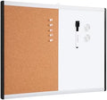 Amazon Basics Magnetic Dry Erase Whiteboard & Cork Board Combo, Double-Sided, Lightweight, Easy to Install, Plastic/Aluminum Frame, 17" x 23"