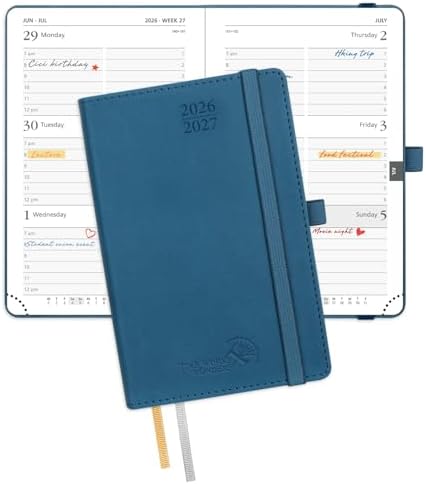 POPRUN Pocket Planner 2026-2027, Purse-4" x 6.25", Academic Pocket Calendar