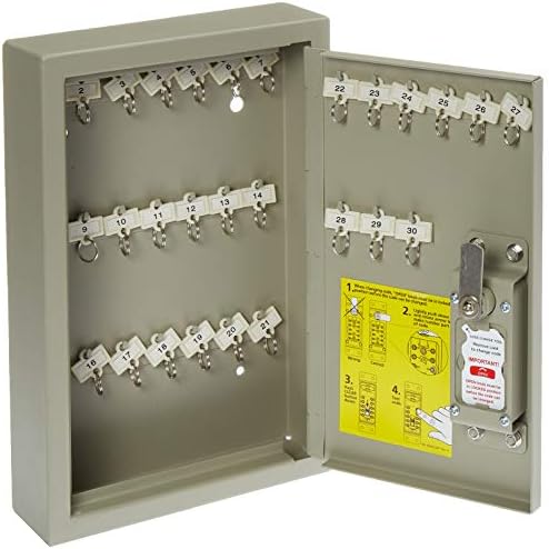 Kidde 001795 Combination TouchPoint Entry Key Locker, Clay, 30 & Avery Metal Rim Key Tags, 1.25" Diameter Tag, Metal Split Ring, White, 50 Tags (11025)