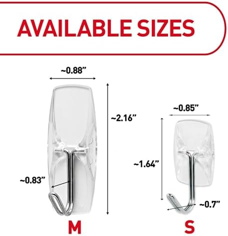 Command Small Clear Wire Toggle Hooks, 40 Wall Hooks and 48 Strips, Damage-Free Hanging with Adhesive, Great forHanging, Organization and Storage, Holds up to 0.5 lb (Pack of 4)